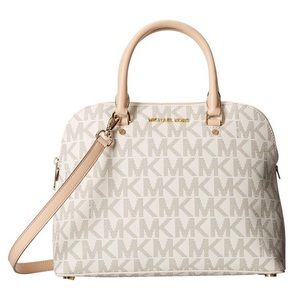 MK Cindy Medium Signature Dome Satchel - Vanilla